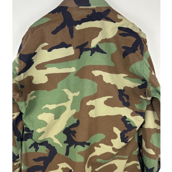 Vintage 1980’s 1990’s Woodland Camouflage Combat Army Jacket • Green / Brown M/L - Picture 8 of 10